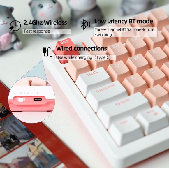 Hot Swappable Mechanical Keyboard with Red Switches - Picture 4 of 6